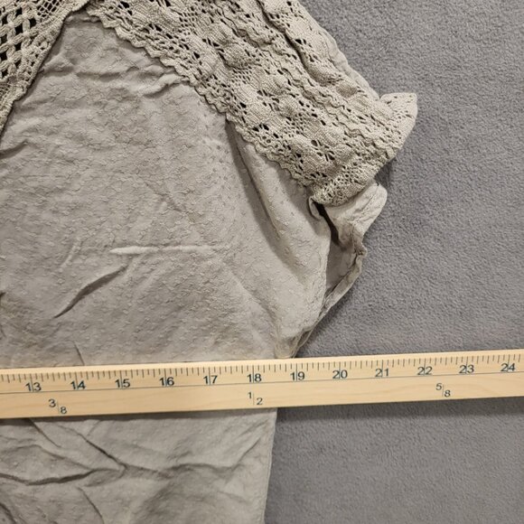 Farmers Market by One World Lace Top Womens Size Medium‎ V Neck Boho Peasant - Picture 4 of 5